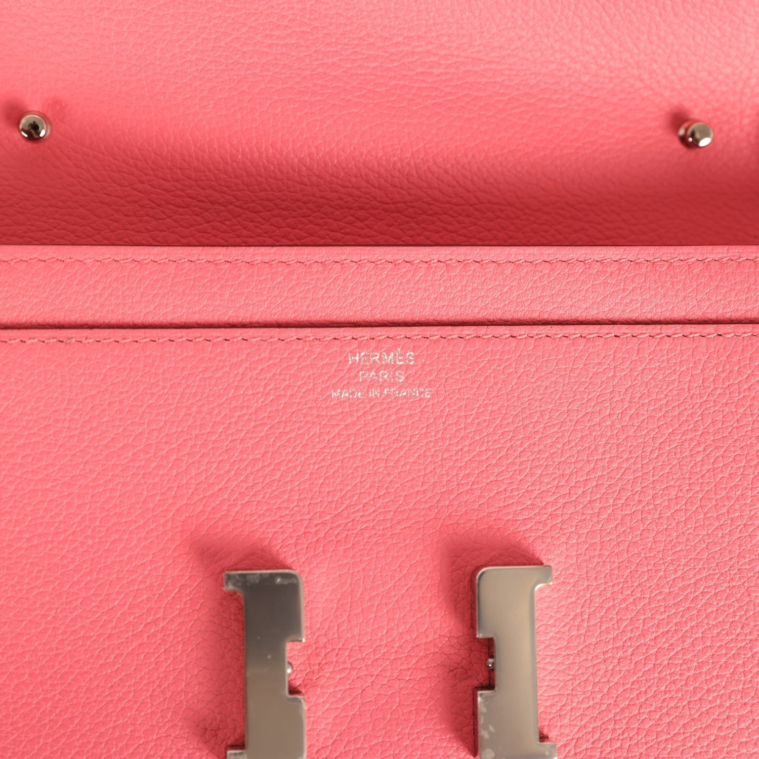 Hermes Constance Wallet To Go Rose Azalee Evercolor Palladium Hardware