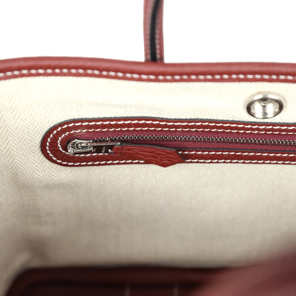 Hermes Garden Party Neo 23 Rouge H Negonda Palladium Hardware