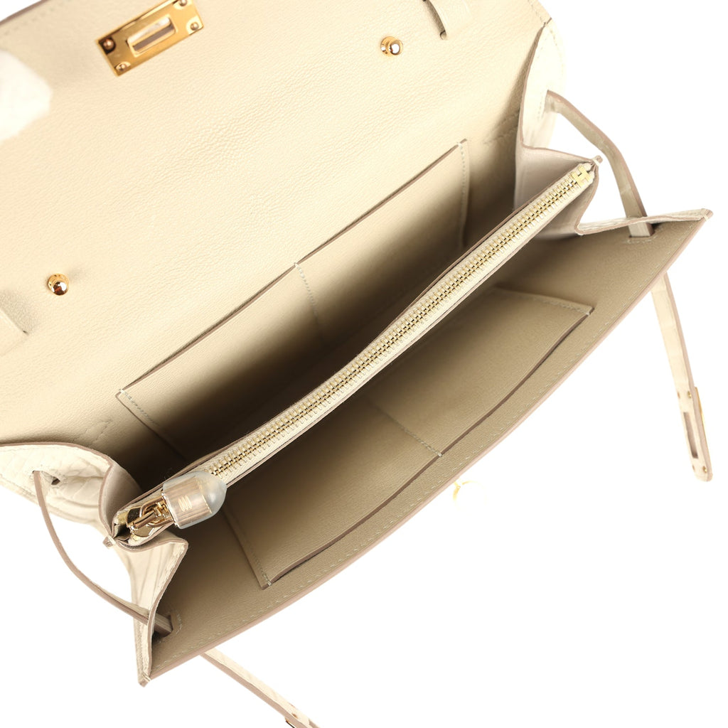 Hermes Kelly Wallet To Go Beton Matte Alligator Gold Hardware