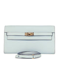 Hermes Kelly Wallet To Go Bleu Brume Gold Hardware