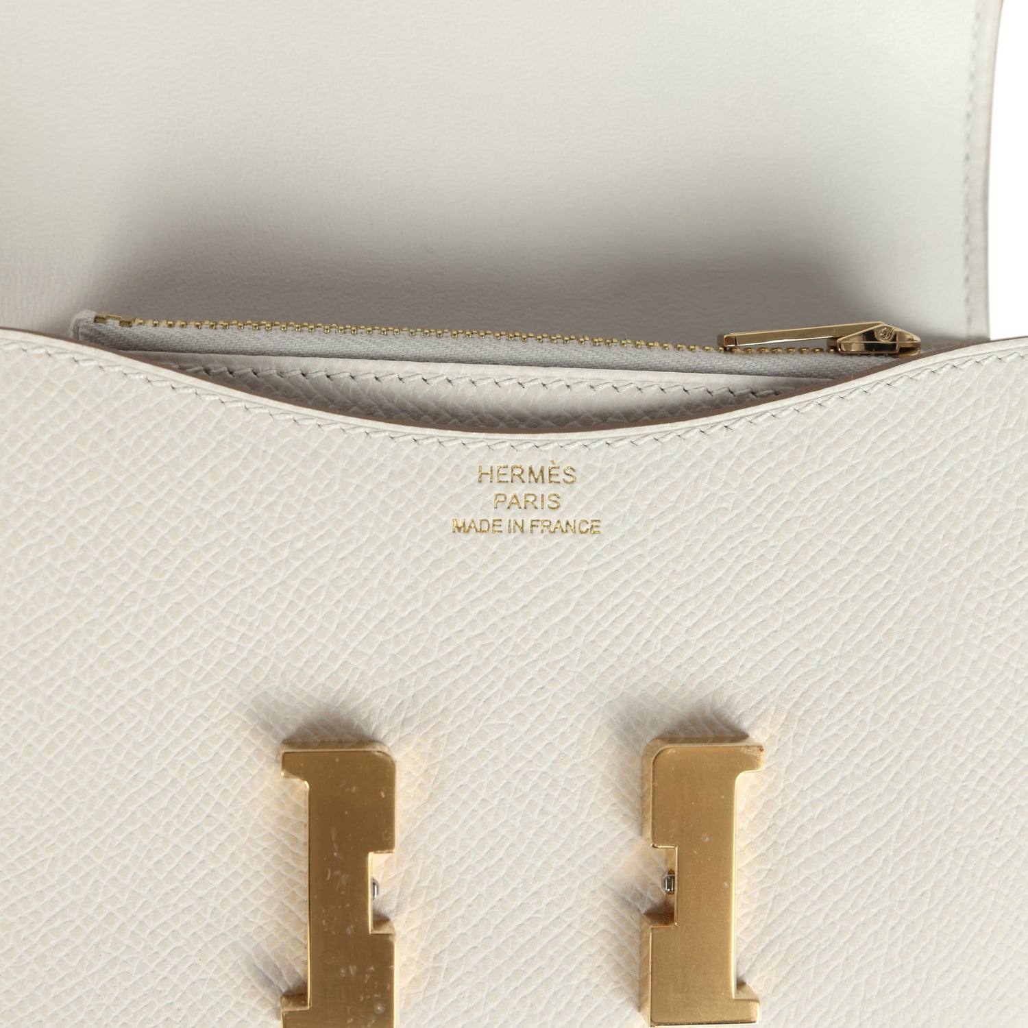 Hermes Constance Slim Wallet Craie Epsom Gold Hardware