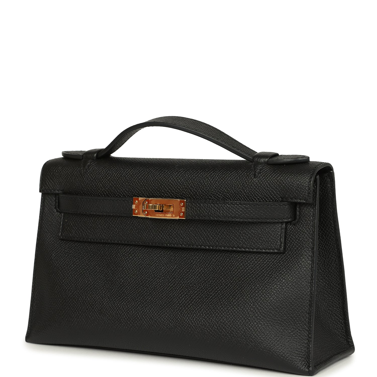 Hermes Special Order (HSS) Kelly Pochette Black Epsom Gold Hardware