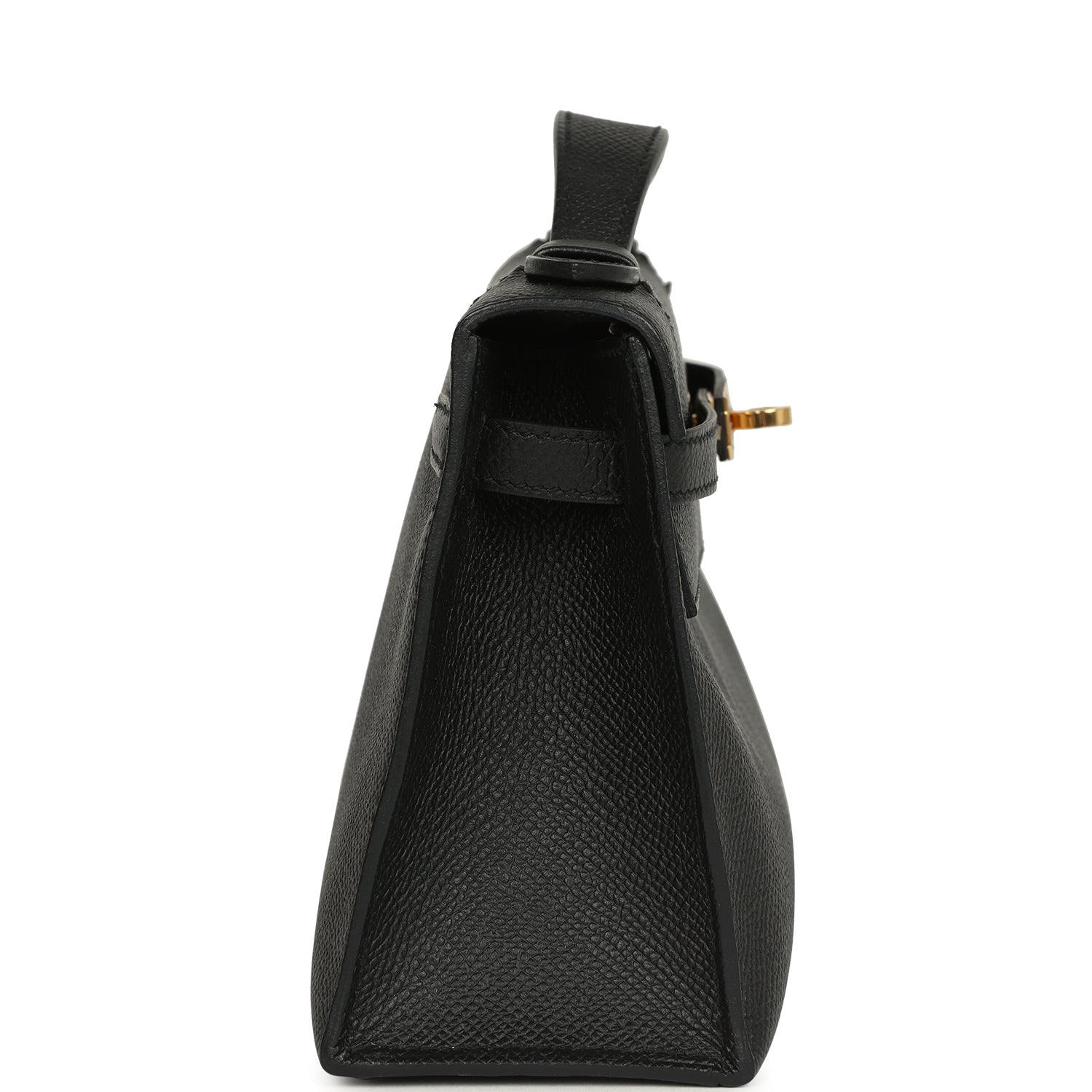 Hermes Special Order (HSS) Kelly Pochette Black Epsom Gold Hardware