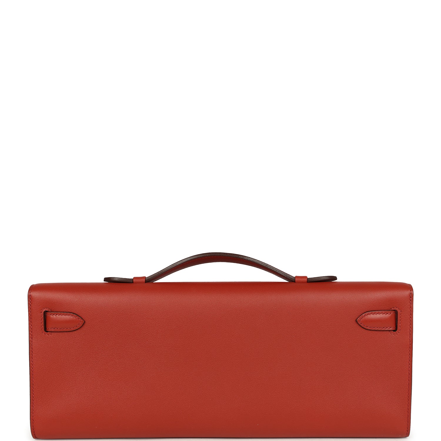 Pre-owned Hermes Kelly Cut Brique Swift Palladium Hardware