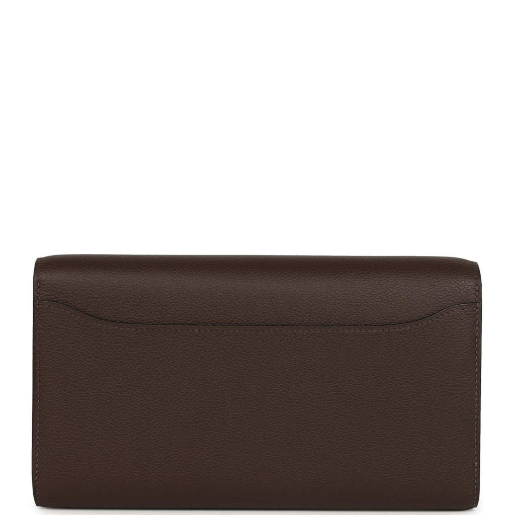 Hermes Constance Wallet To Go  Moka Evercolor Gold Hardware