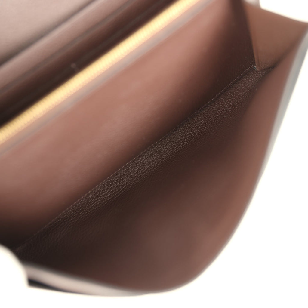 Hermes Constance Wallet To Go  Moka Evercolor Gold Hardware