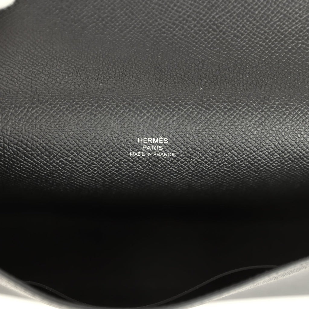 Hermes Hermesnap Wallet Black Epsom Lacquered Palladium Hardware