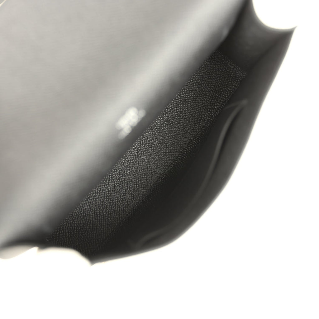 Hermes Hermesnap Wallet Black Epsom Lacquered Palladium Hardware