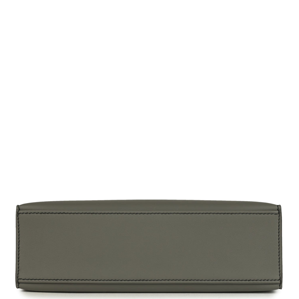 Hermes Special Order (HSS) Kelly Pochette Gris Meyer Verso Swift Gold Hardware