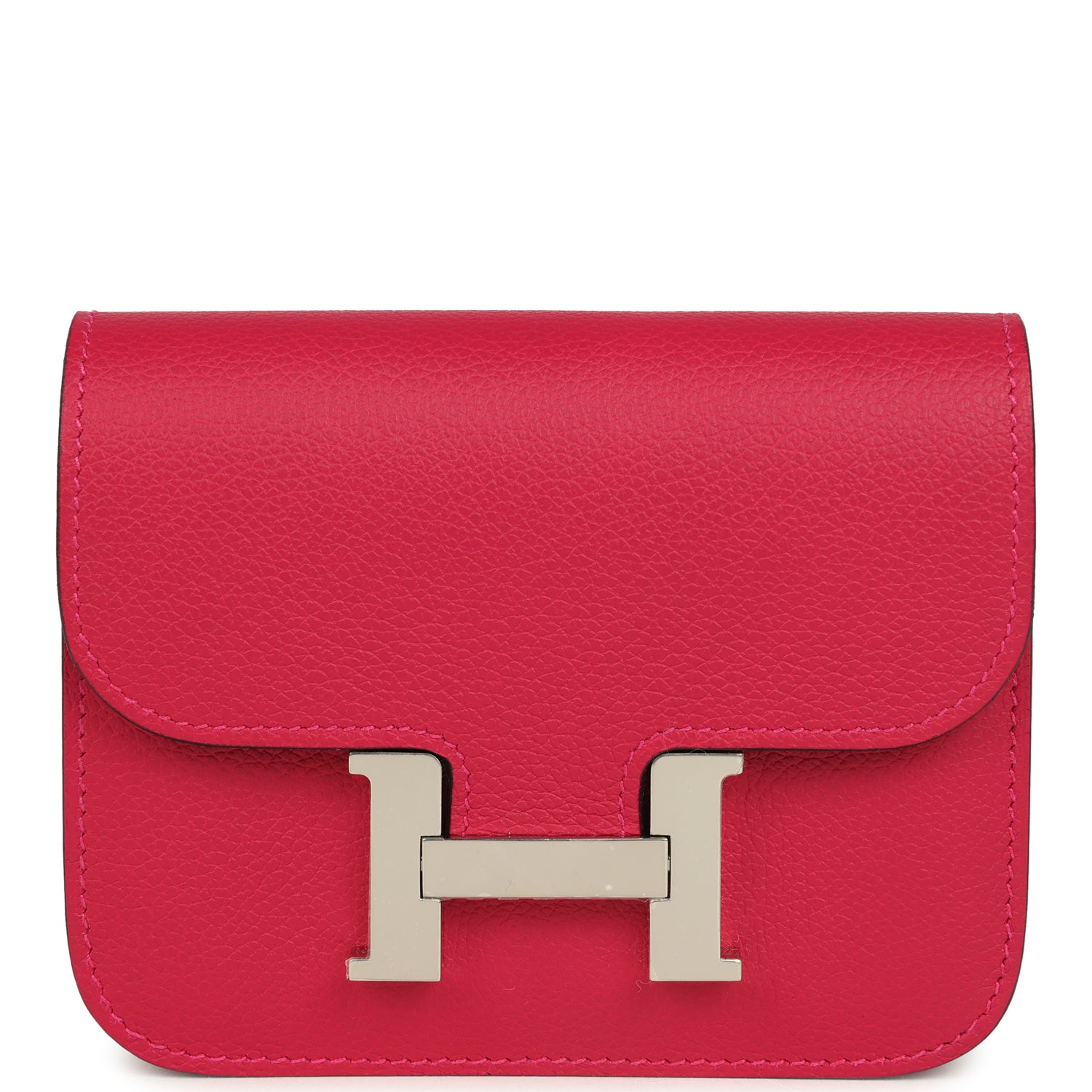 Hermes Constance Slim Wallet Framboise Verso Evercolor Palladium Hardware