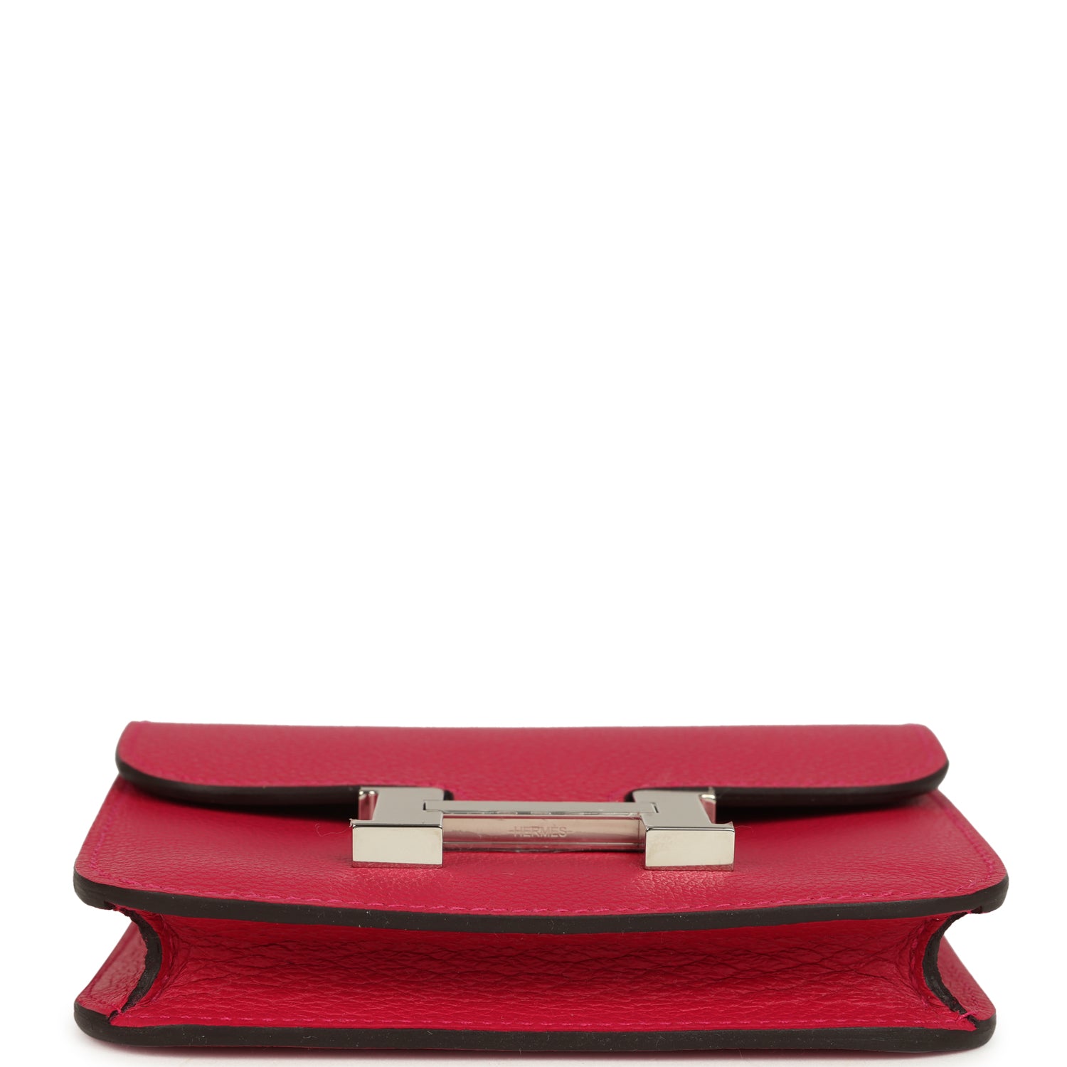 Hermes Constance Slim Wallet Framboise Verso Evercolor Palladium Hardware