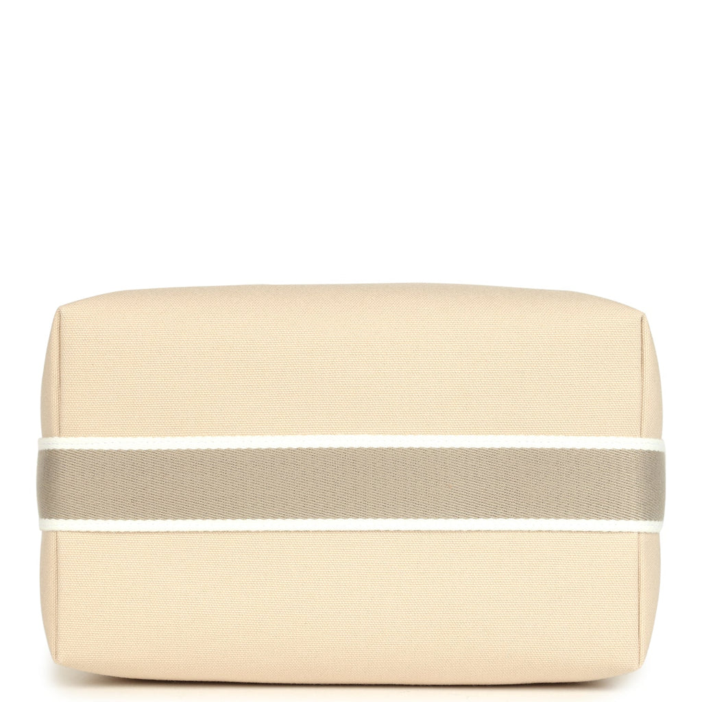 Hermes Bride-A-Brac Case GM Neutral Toile Canvas Palladium Hardware