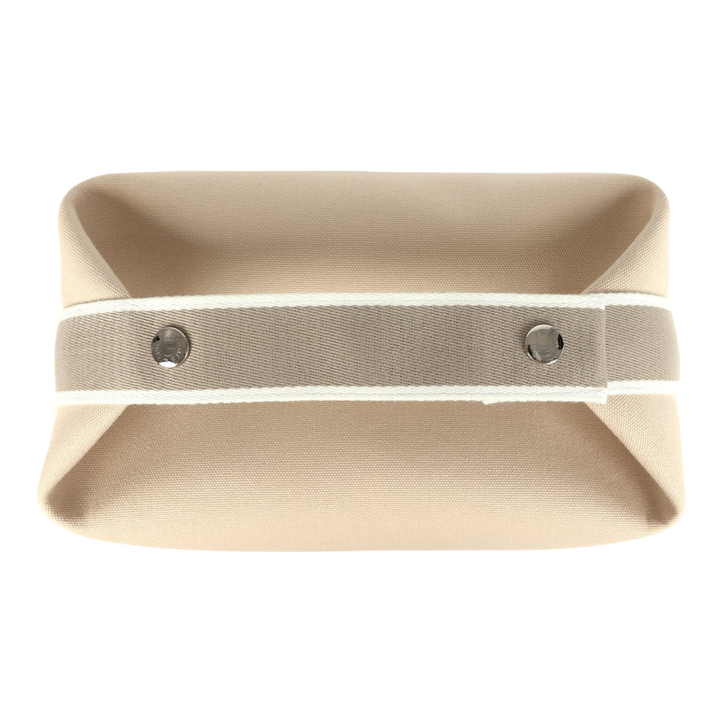 Hermes Bride-A-Brac Case GM Neutral Toile Canvas Palladium Hardware
