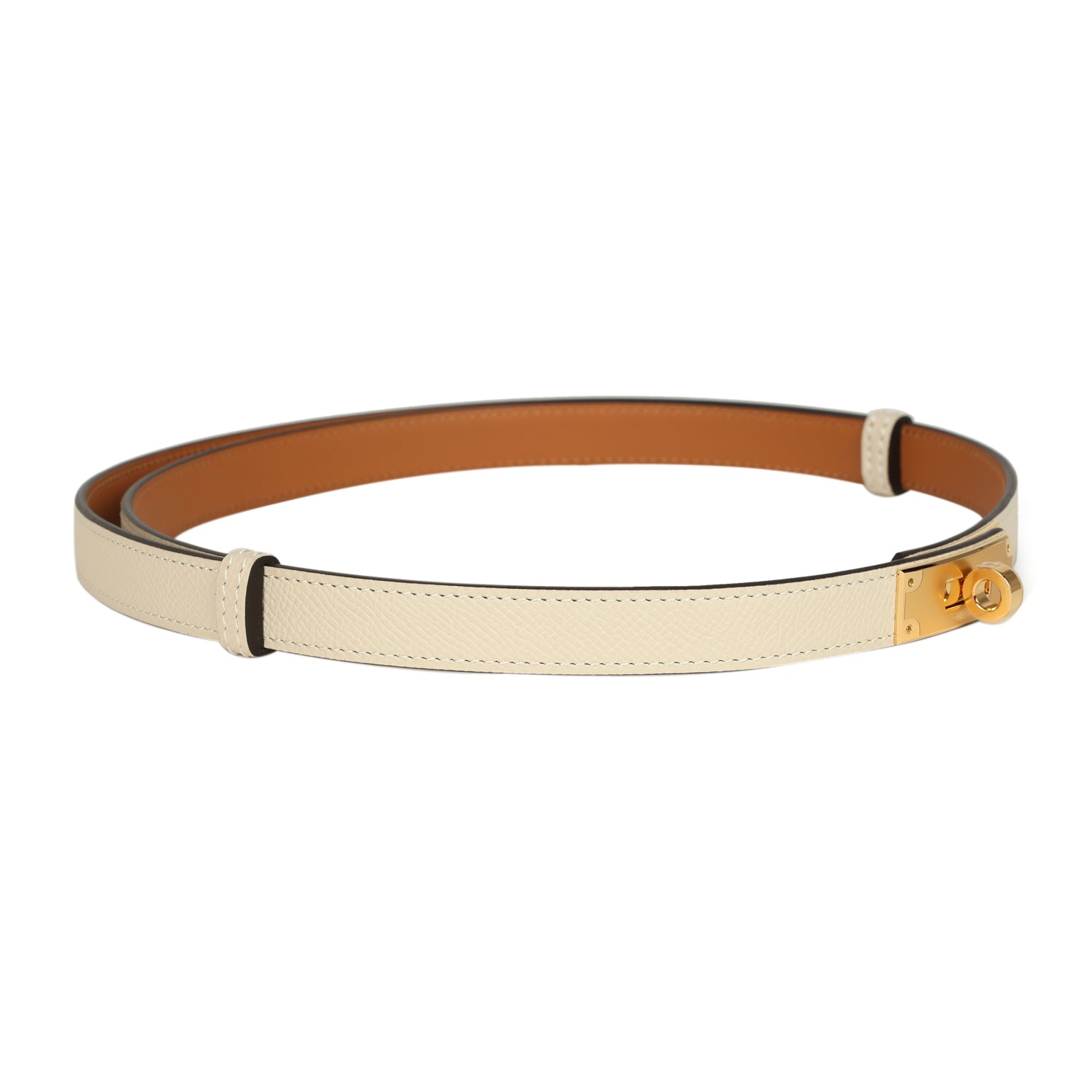 Hermes Kelly Pocket Belt 18 Craie Epsom Gold Hardware