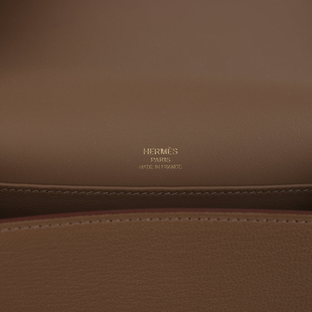 Hermes Geta Etoupe Chevre Mysore Gold Hardware