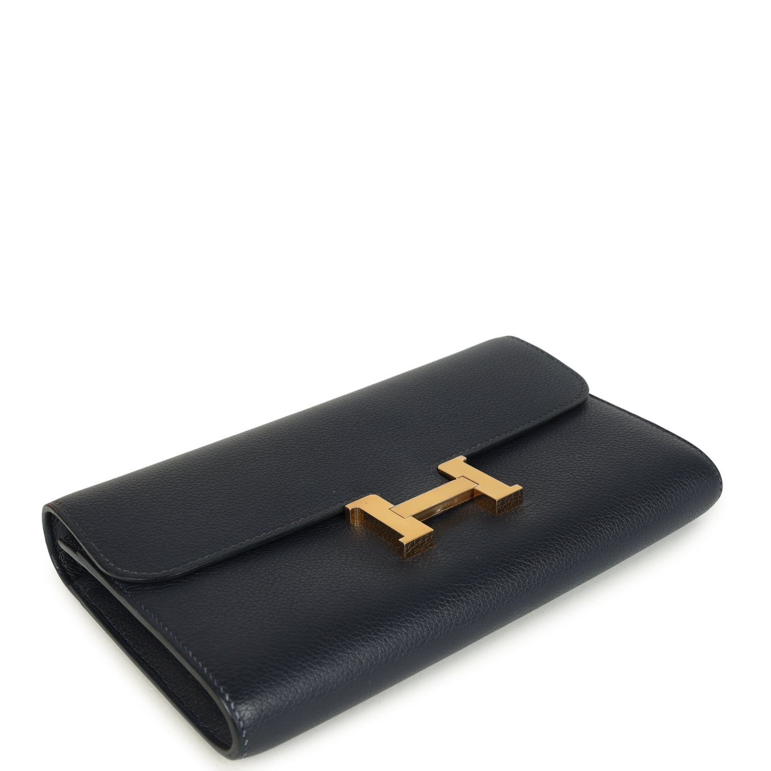 Hermes Constance Wallet To Go Bleu Nuit Evercolor Gold Hardware