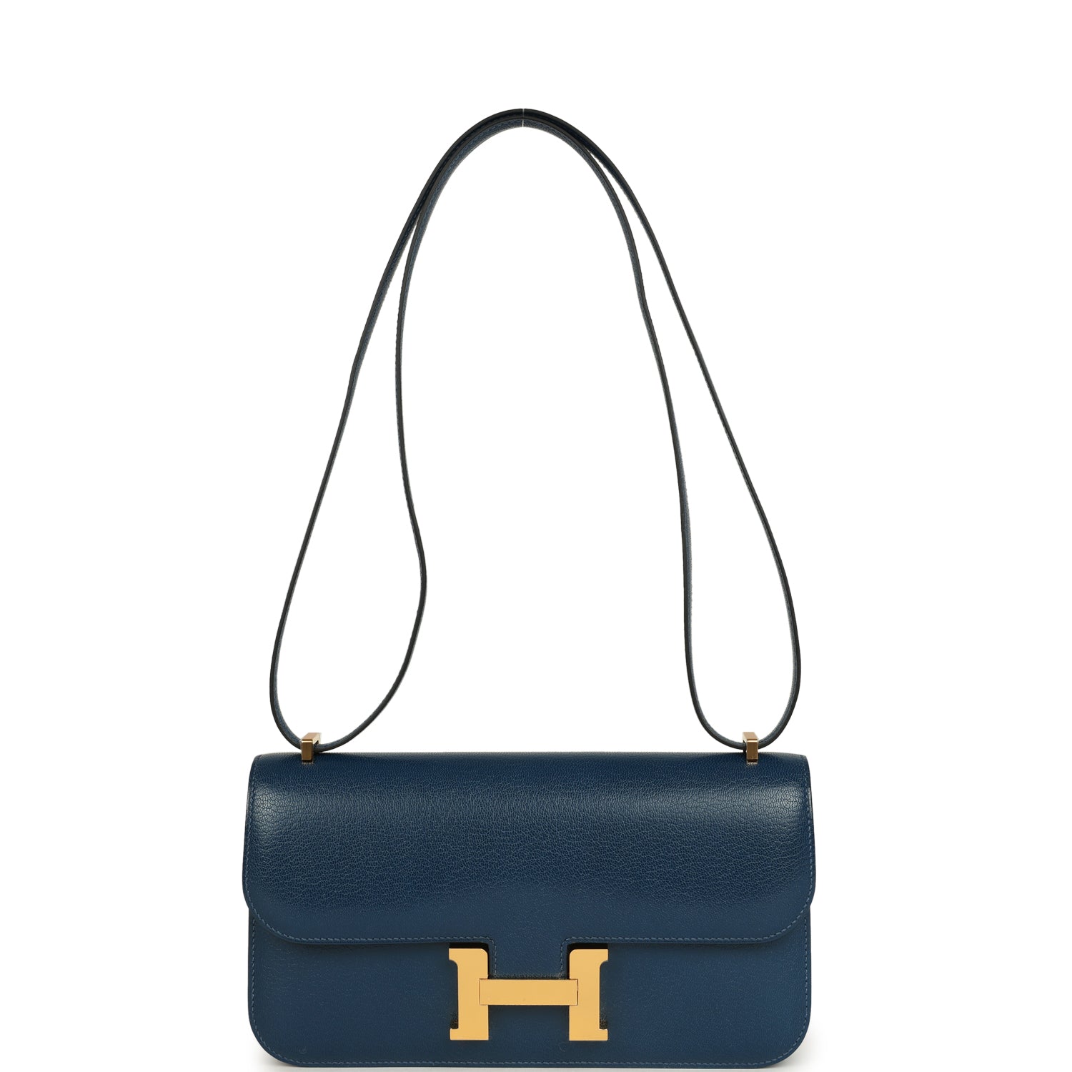 Hermes Constance Elan Deep Blue Chevre Chamkila Gold Hardware