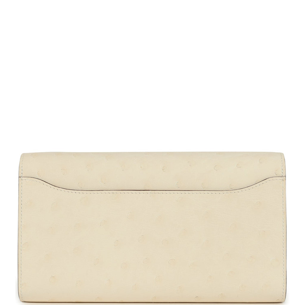 Hermes Constance Wallet To Go Nata Ostrich Gold Hardware