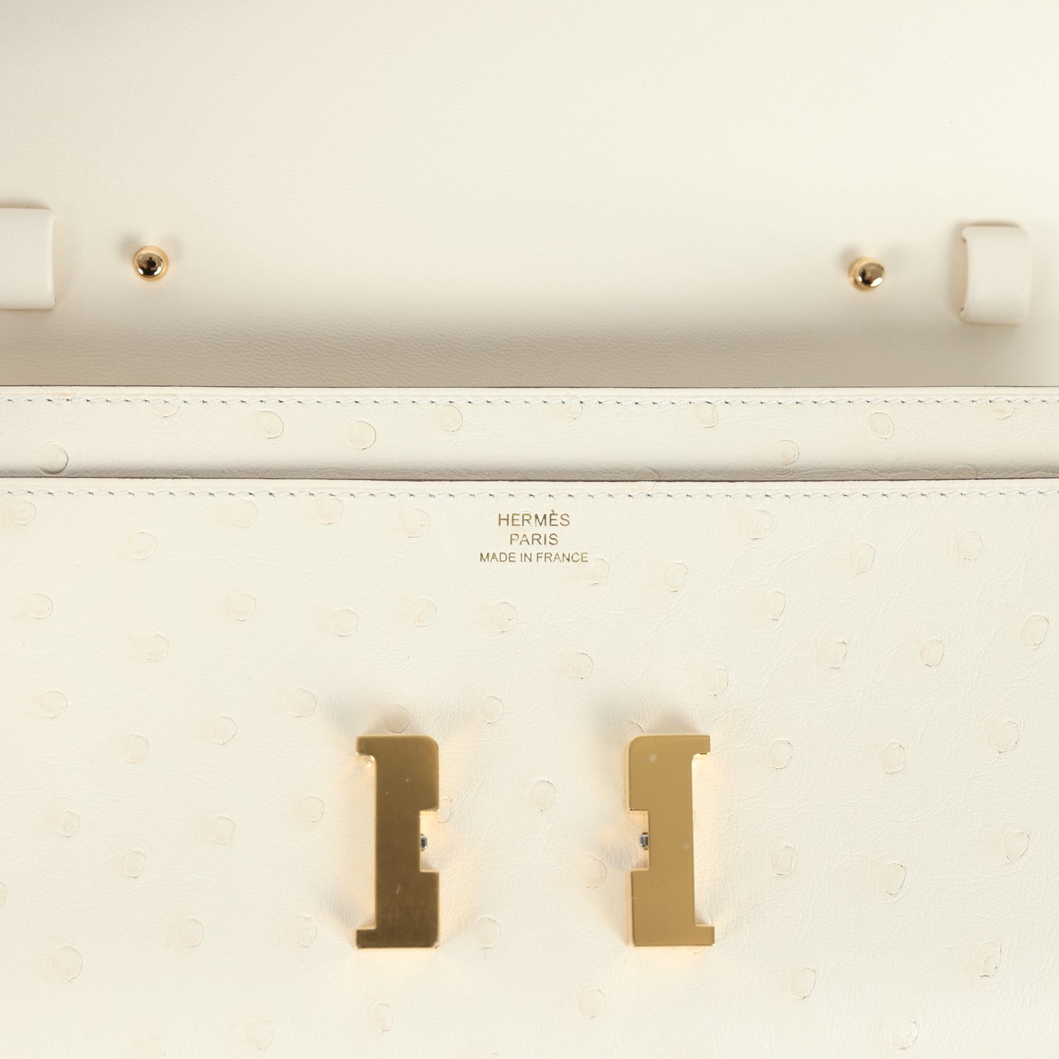 Hermes Constance Wallet To Go Nata Ostrich Gold Hardware