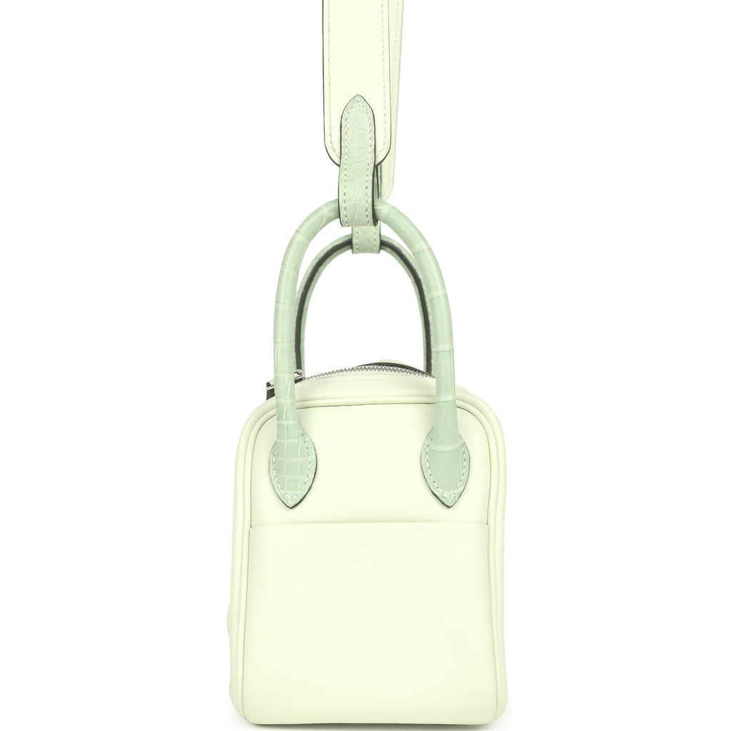 Hermes Mini Lindy Vert Fizz Swift and Matte Alligator Touch Palladium Hardware