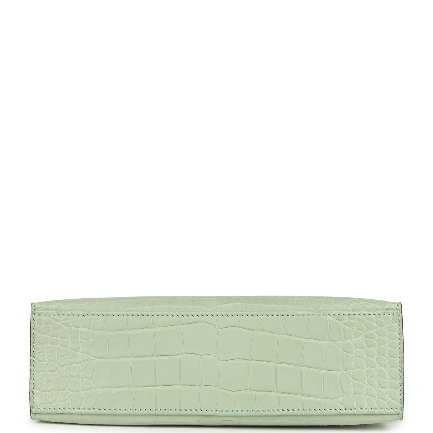 Hermes Kelly Pochette Vert D' Eau Matte Alligator Gold Hardware