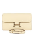 Pre-owned Hermes Constance Wallet To Go Nata Epsom Marquette Palladium Hardware
