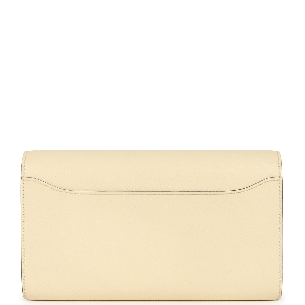 Pre-owned Hermes Constance Wallet To Go Nata Epsom Marquette Palladium Hardware