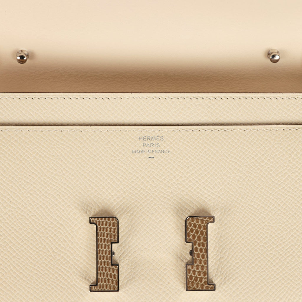 Pre-owned Hermes Constance Wallet To Go Nata Epsom Marquette Palladium Hardware