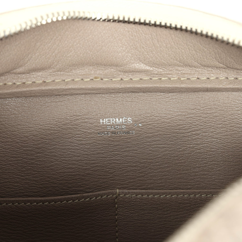Pre-owned Hermes Plume 28 Himalaya Matte Niloticus Crocodile Palladium Hardware