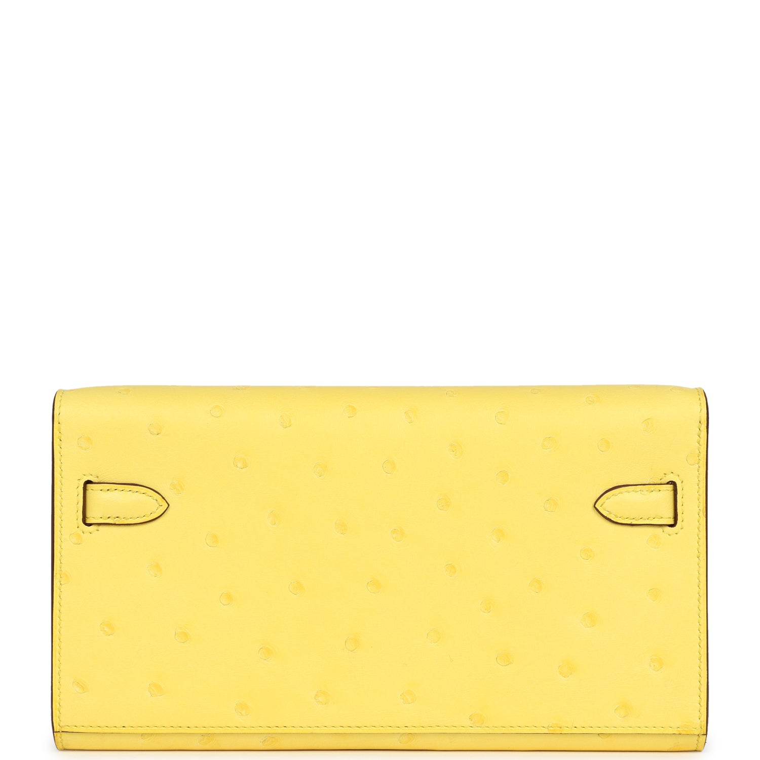 Hermes Kelly To Go Wallet Jaune Citron Ostrich Rose Gold Hardware