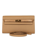 Hermes Kelly Wallet To Go Chai Touch Epsom and Alligator Gold Hardware