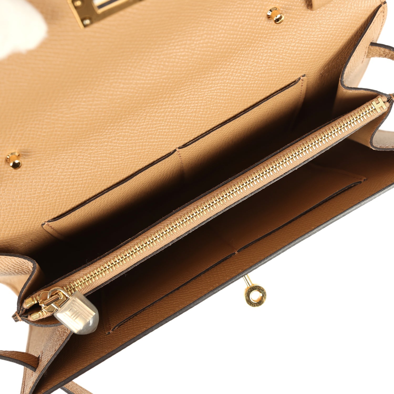 Hermes Kelly Wallet To Go Chai Touch Epsom and Alligator Gold Hardware