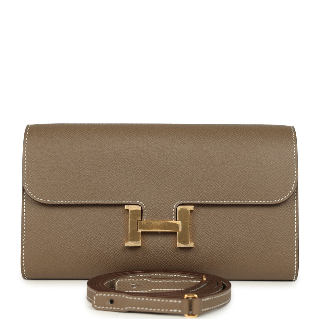 Hermes Constance Wallet To Go Etoupe Epsom Gold Hardware