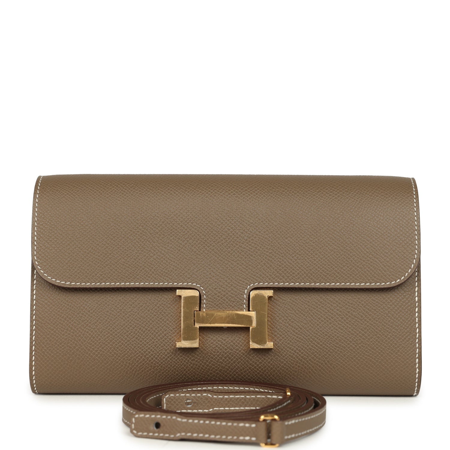 Hermes Constance Wallet To Go Etoupe Epsom Gold Hardware
