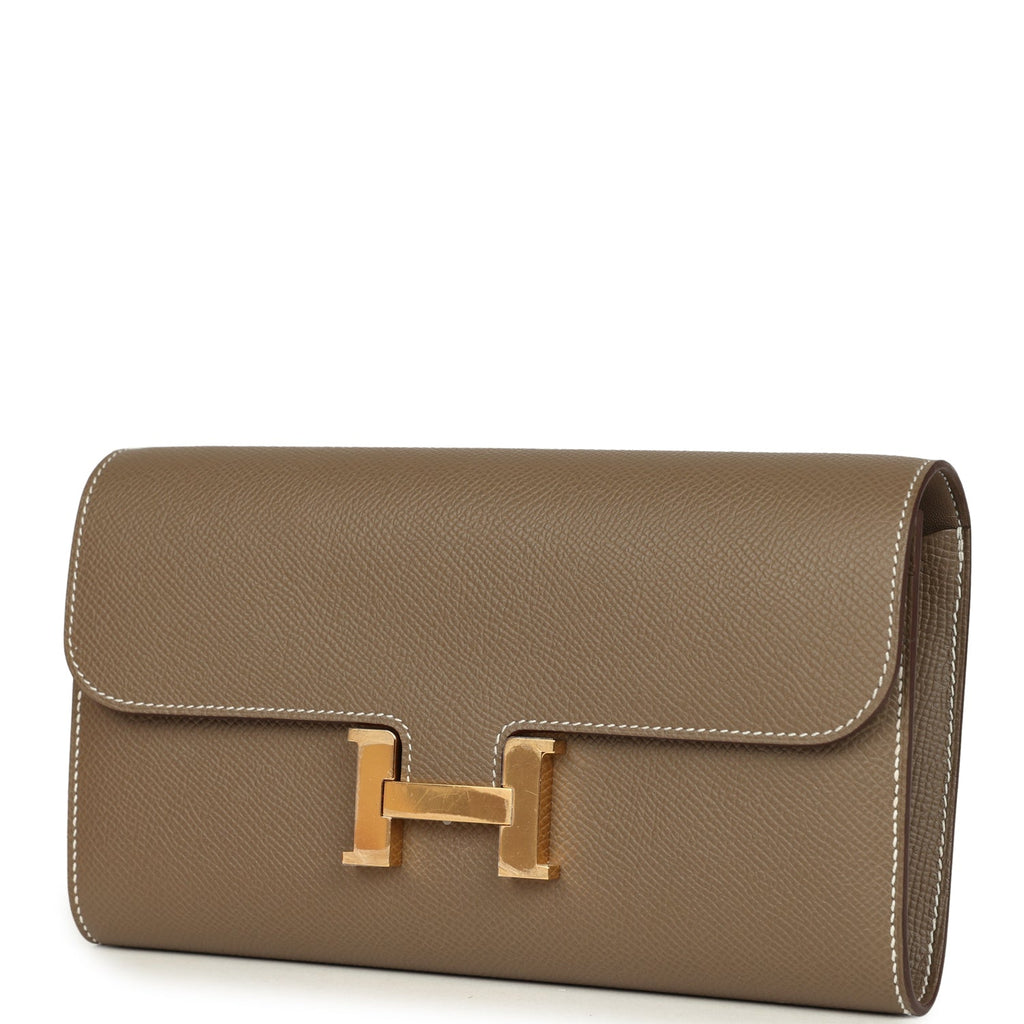 Hermes Constance Wallet To Go Etoupe Epsom Gold Hardware