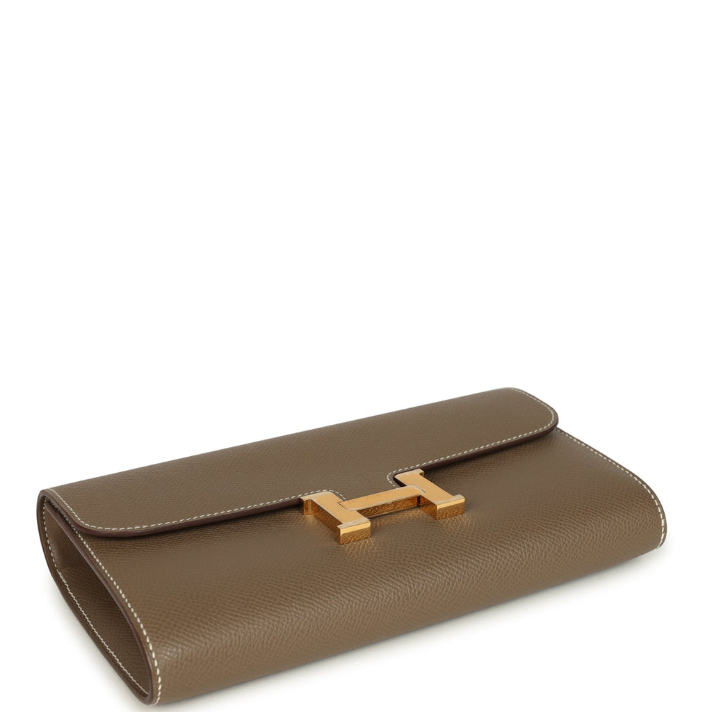 Hermes Constance Wallet To Go Etoupe Epsom Gold Hardware