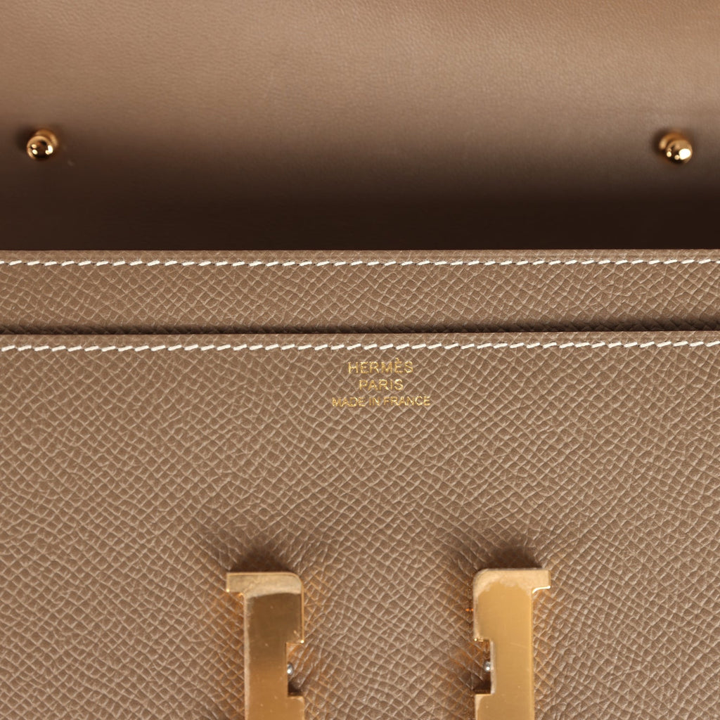 Hermes Constance Wallet To Go Etoupe Epsom Gold Hardware