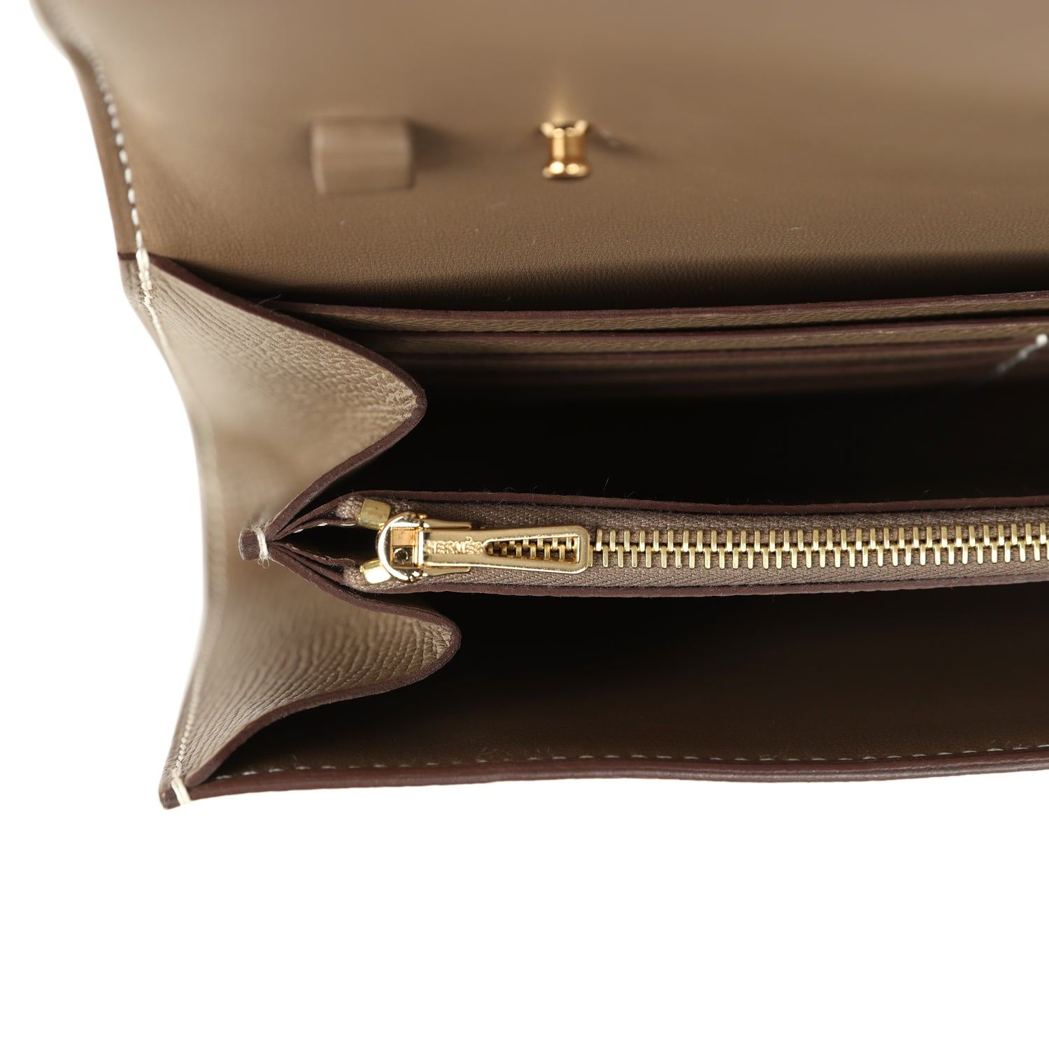 Hermes Constance Wallet To Go Etoupe Epsom Gold Hardware