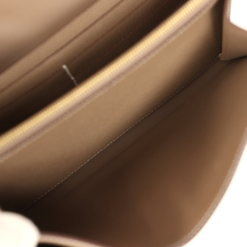 Hermes Constance Wallet To Go Etoupe Epsom Gold Hardware