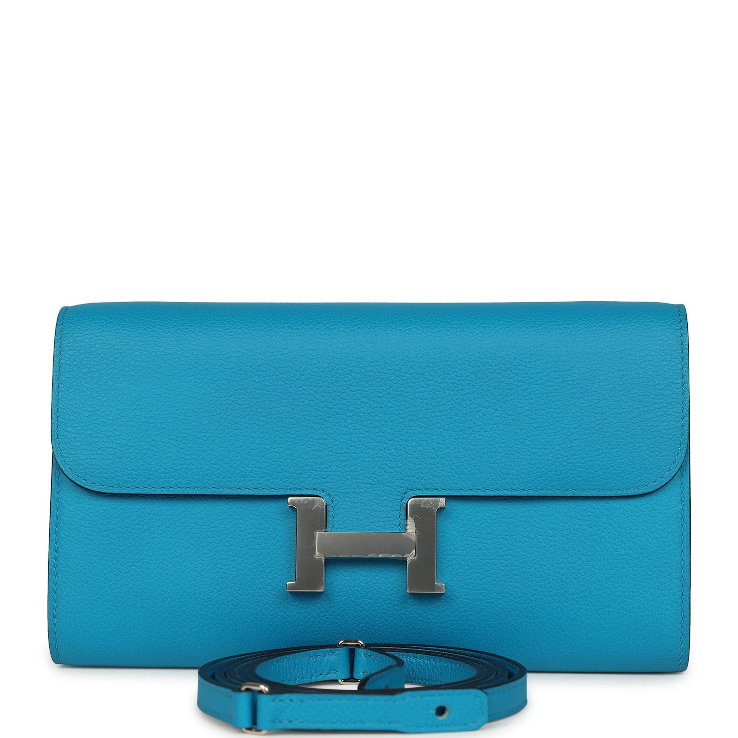 Hermes Constance Wallet To Go Bleu Frida Evercolor Palladium Hardware