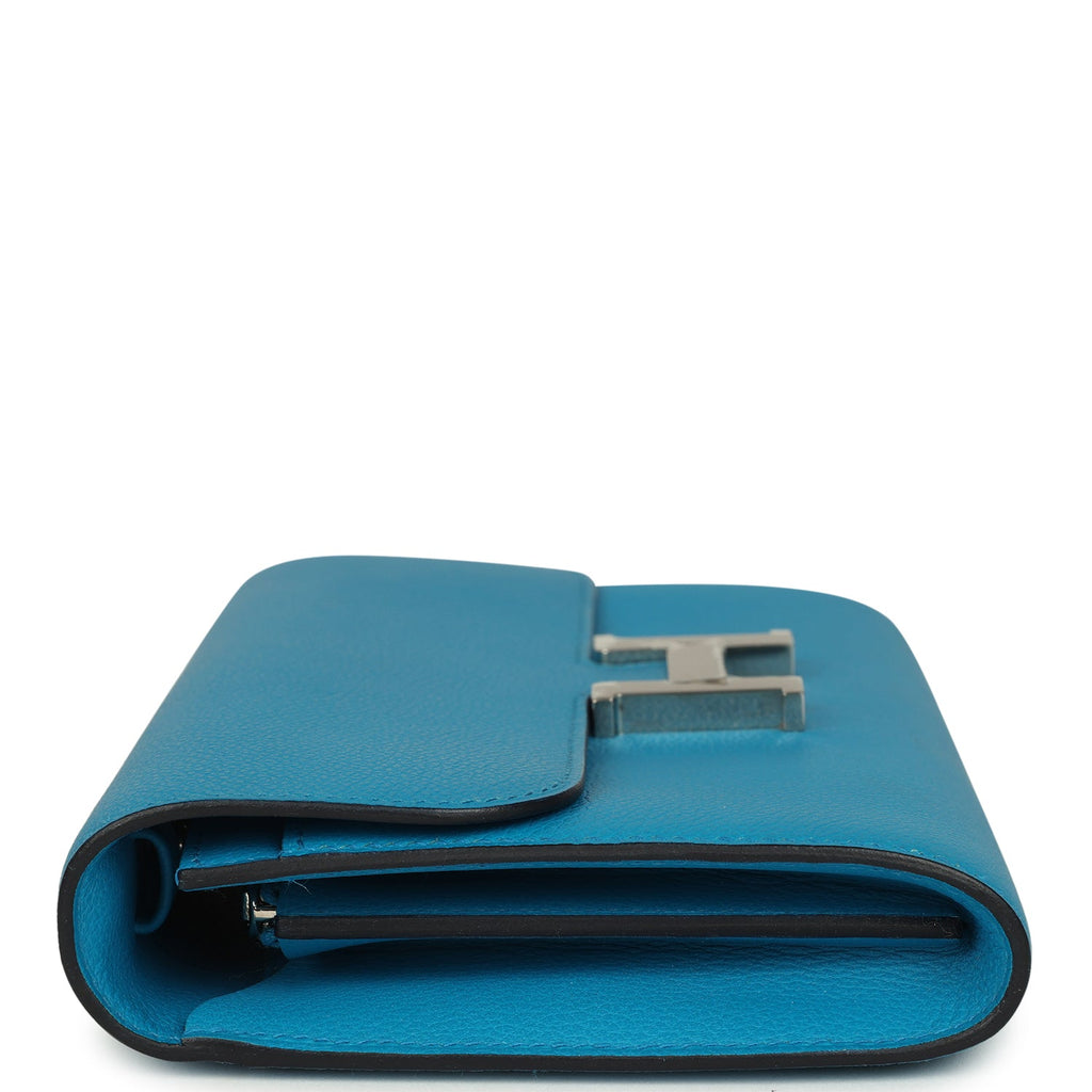 Hermes Constance Wallet To Go Bleu Frida Evercolor Palladium Hardware