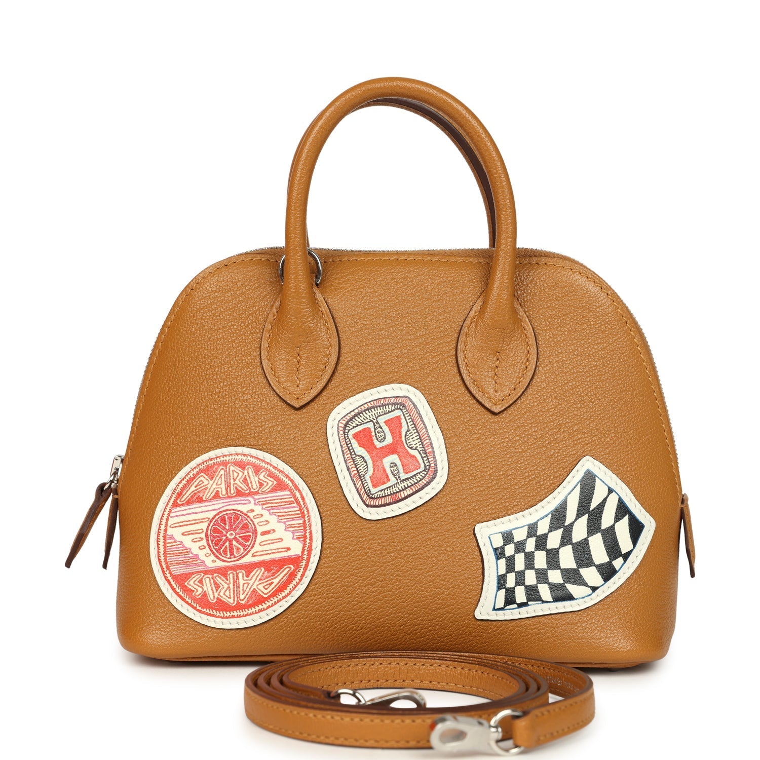 Hermes Mini 1923 Pique-Colle Bolide Sesame Chevre Palladium Hardware