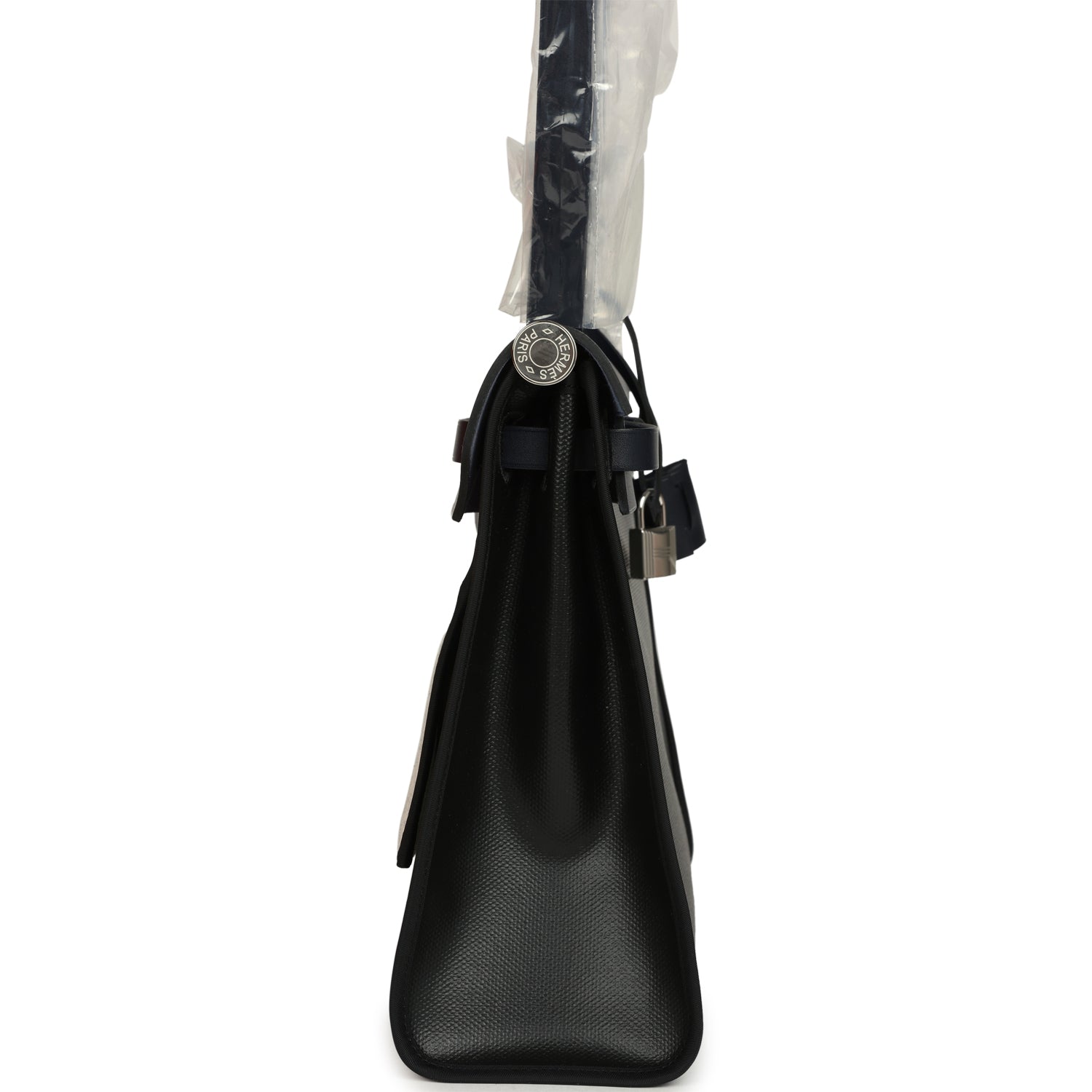 Hermes Herbag Zip PM 31 Black Toile H Berline and Bleu Indigo Hunter Palladium Hardware