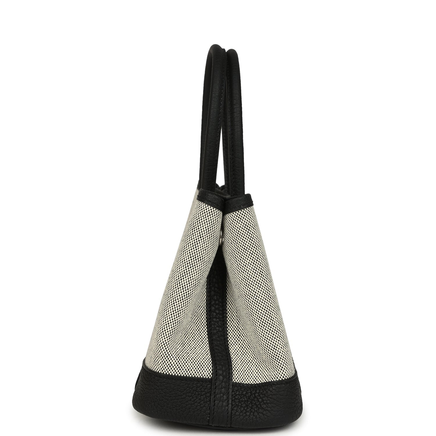 Hermes Garden Party Neo 23 Black-Ecru Toile H Canvas and Black Negonda Palladium Hardware