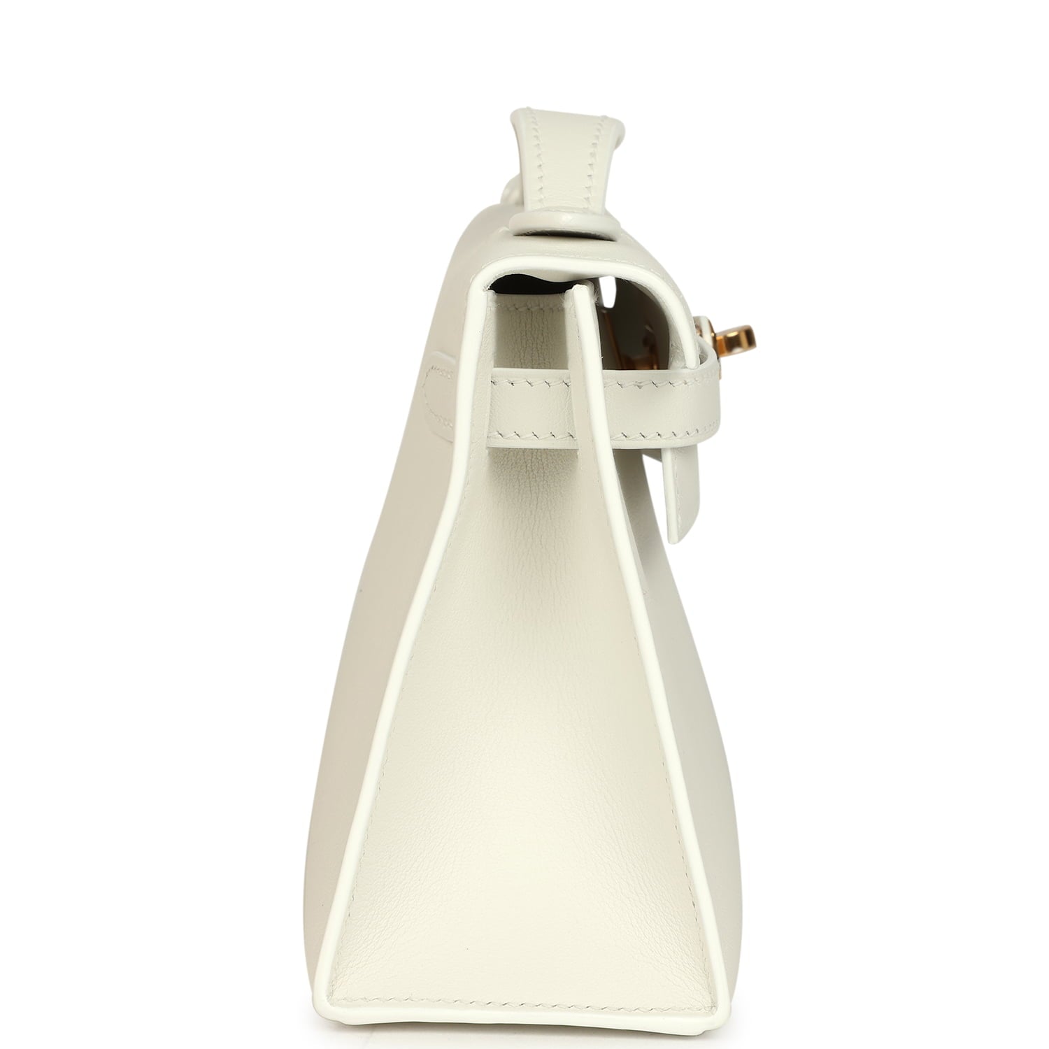 Hermes Kelly Pochette New White Swift Gold Hardware