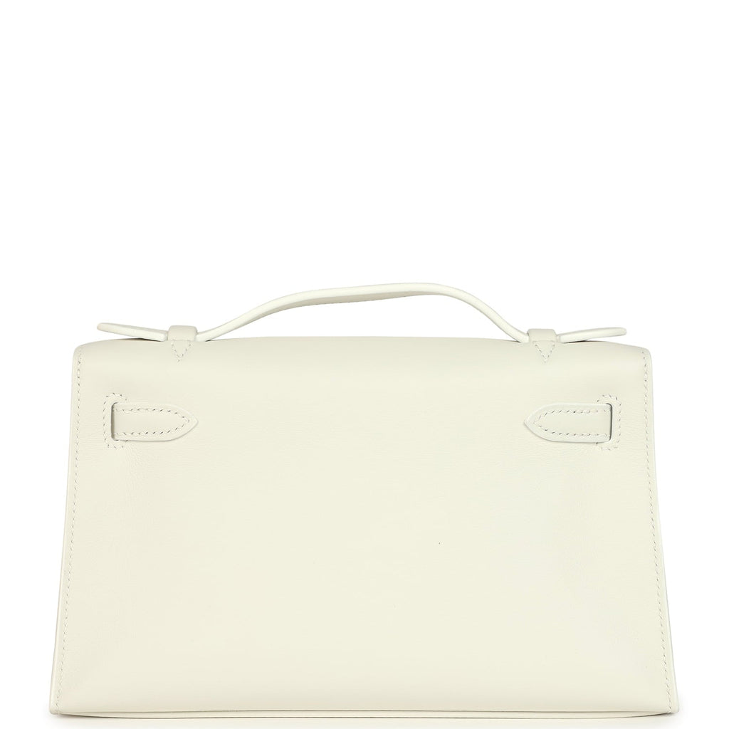 Hermes Kelly Pochette New White Swift Gold Hardware