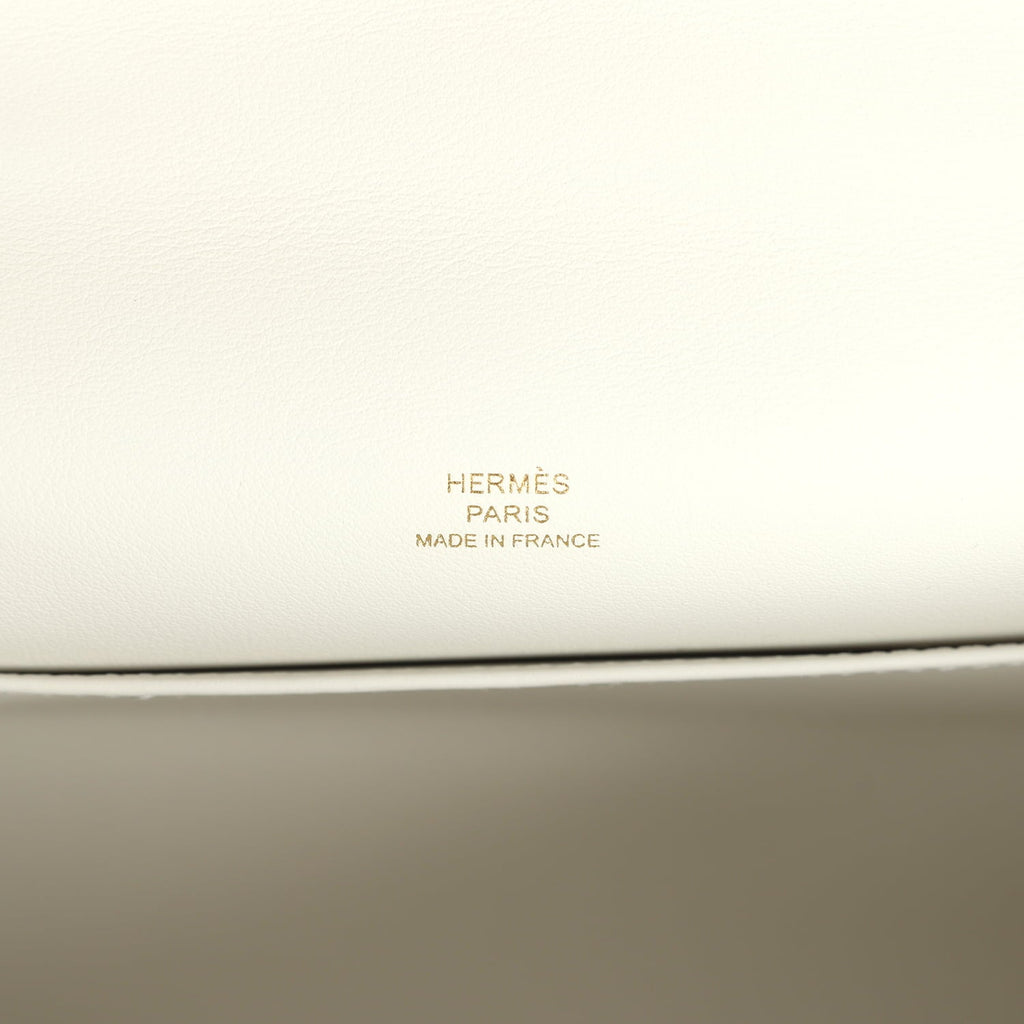 Hermes Kelly Pochette New White Swift Gold Hardware