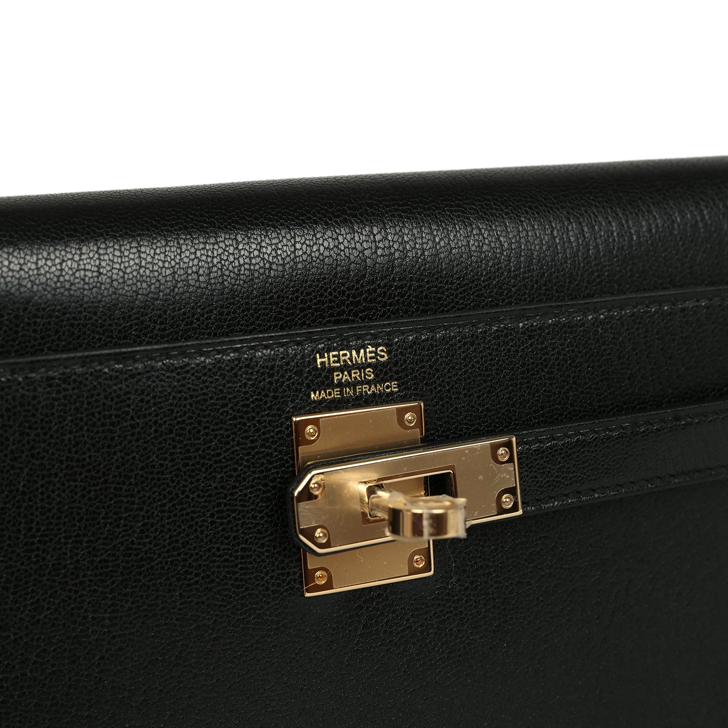 Hermes Kelly Elan Black Chevre Chamkila Permabrass Hardware