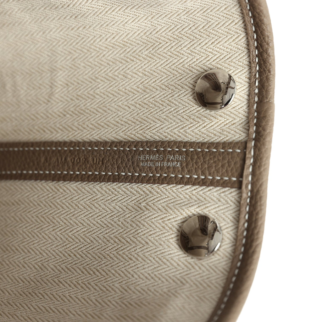 Hermes Garden Party Neo 23 Etoupe Negonda Palladium Hardware