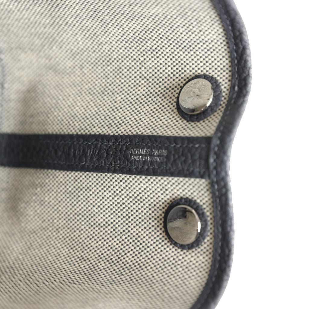 Hermes Garden Party Neo 23 Ardoise-Ecru Toile H Canvas and Ardoise Negonda Palladium Hardware